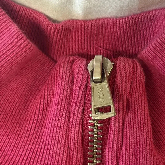 Polo - Ralph Lauren - long sleeve pullover velour sweater/jacket. Size M (8-10) - Picture 4 of 5